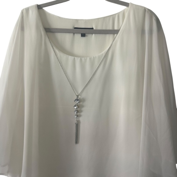 Glamour Nights Women’s Dress Attached Pendant Necklace Scarf Cape Size 22W - Picture 5 of 6